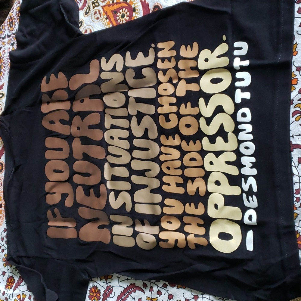 Support Black Colleges Tee Shirt  Desmond Tutu quote on back UNISEX (BIN 004